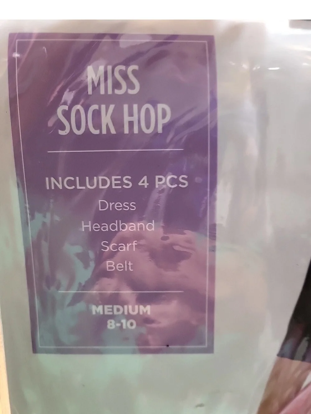 Miss Sock Hop Pink & Black Poodle Skirt Costume - Medium
